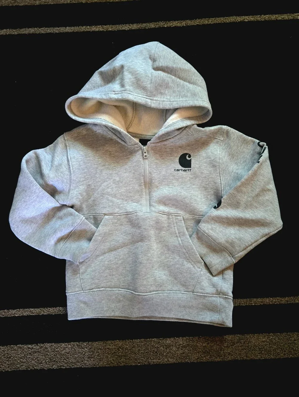 Carhartt Kids Light Gray Half‑Zip Hoodie